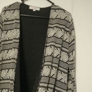 Lula roe long cardigan open front  sweater. Aztec print.